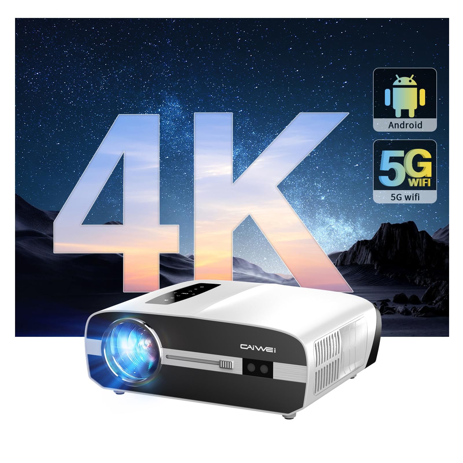 Amazon.com: UHD 4K Projector with 5G Wifi Bluetooth, Home Cinema 