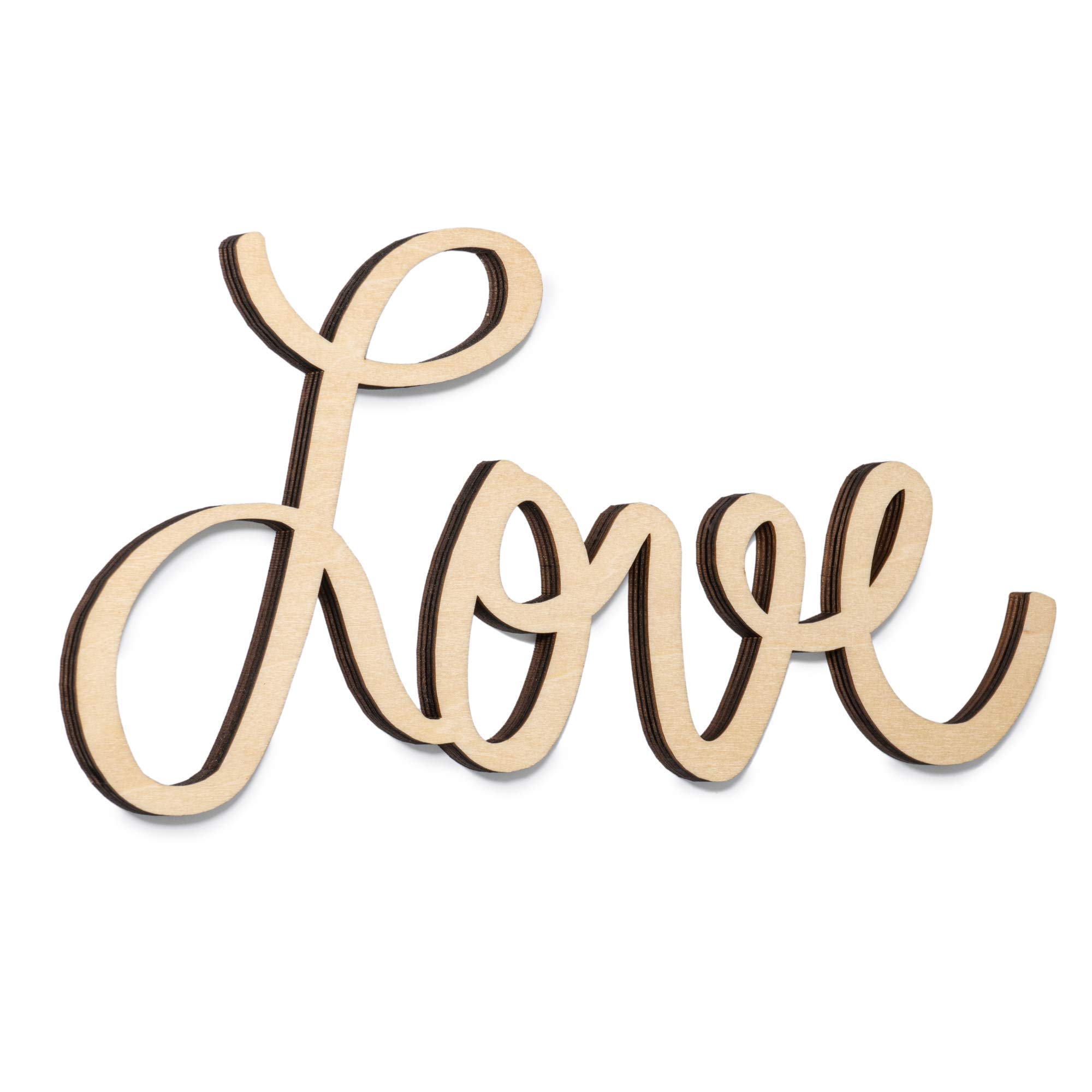 Way Of Hearts - Wood Love Sign for Wall - Farmhouse Wall Decorations - Rustic Home Decor Clearance - Vintage Living Room Decor - DIY, Natural Plywood, 10” X 4.5” X 5/16”