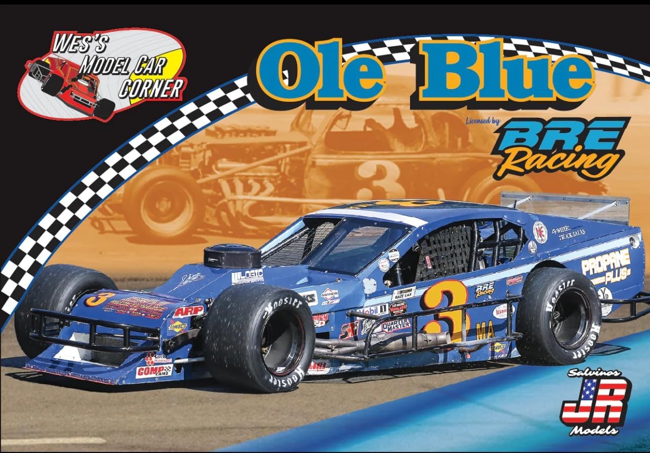 Wes's Model Car Corner by JR Salvinos WMCC-10003 1/25 Scale Ole Blue Asphalt Modified Race Car Plastic Model Kit - Assembly Required