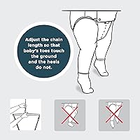 Vista 10 de Jolly Jumper Clásico (negro) con soporte - Saltador original para bebé, asiento de sillín de ejercicio para interiores y exteriores, altura