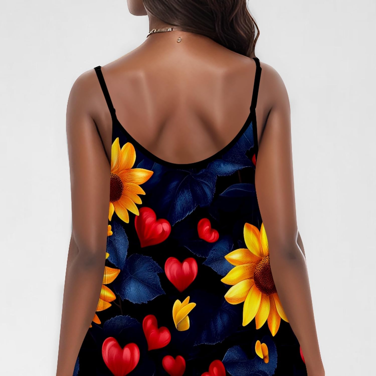 Women's Plus Size Summer Dresses Spaghetti Print Maxi Dresses Long Loose Sundresses - Image 8