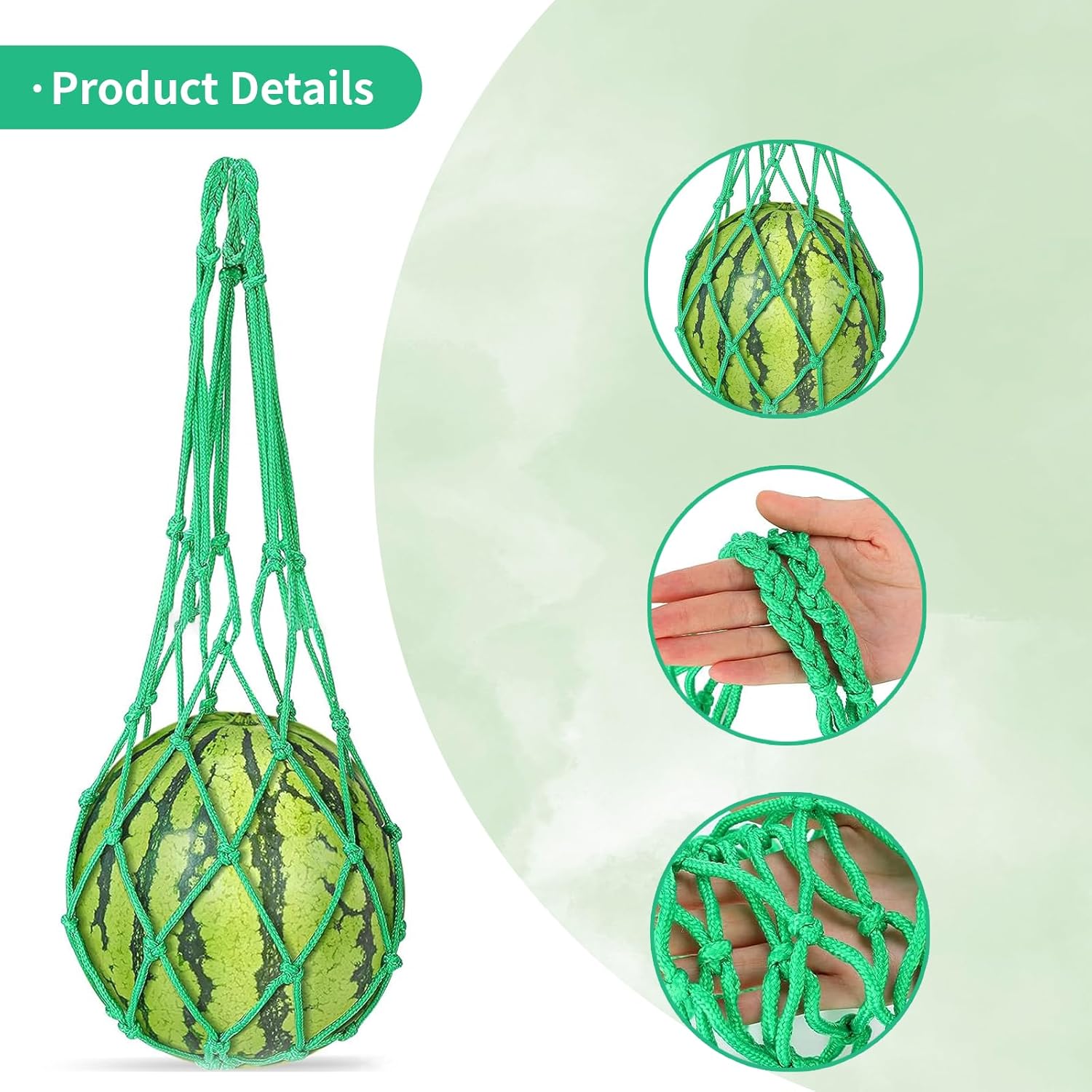 10 Pcs Melon Hammocks Cradles with D Hanging Hooks, for Trellis Heavy Duty Watermelon Nets,Or Growing Cantaloupe, Pumpkin,Honeydew in Vertical Garden (Green) 6 71IKCmmKMpL. AC SL1500