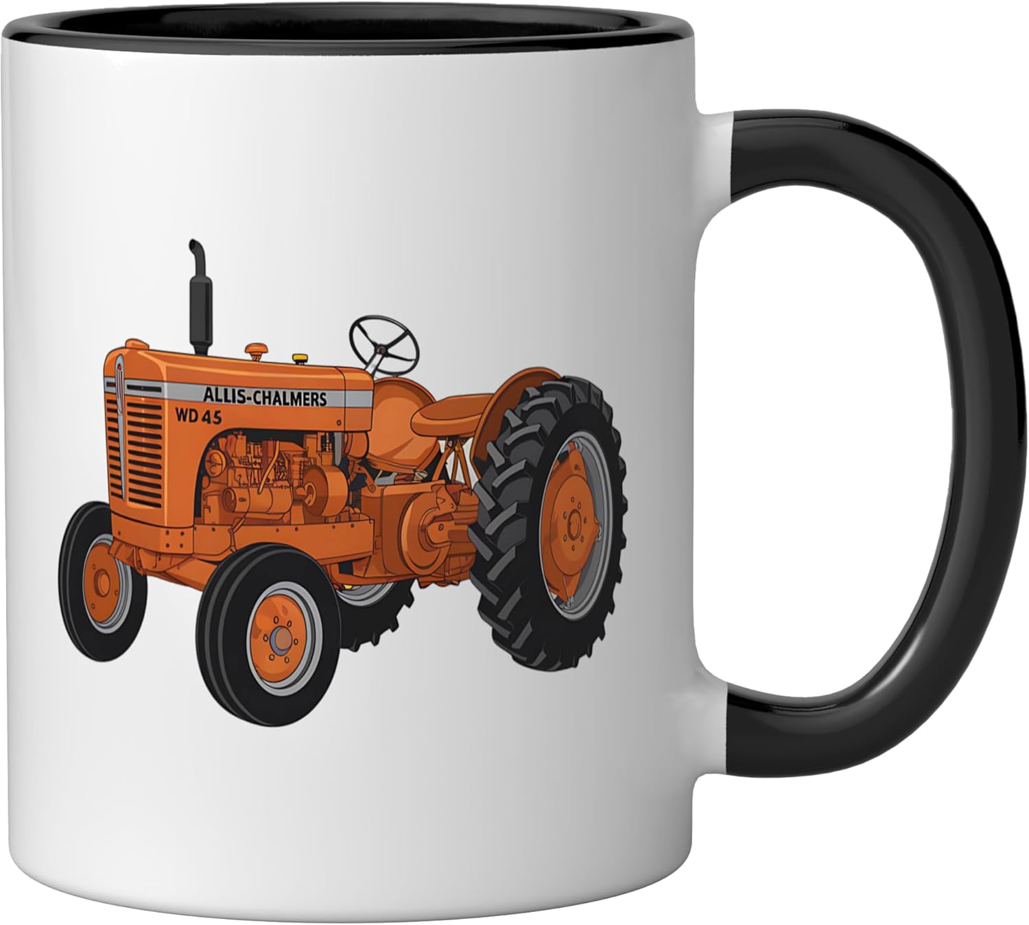 Vintage Allis-Chalmers WD 45 Classic Tractor Ceramic Mug, Black/White