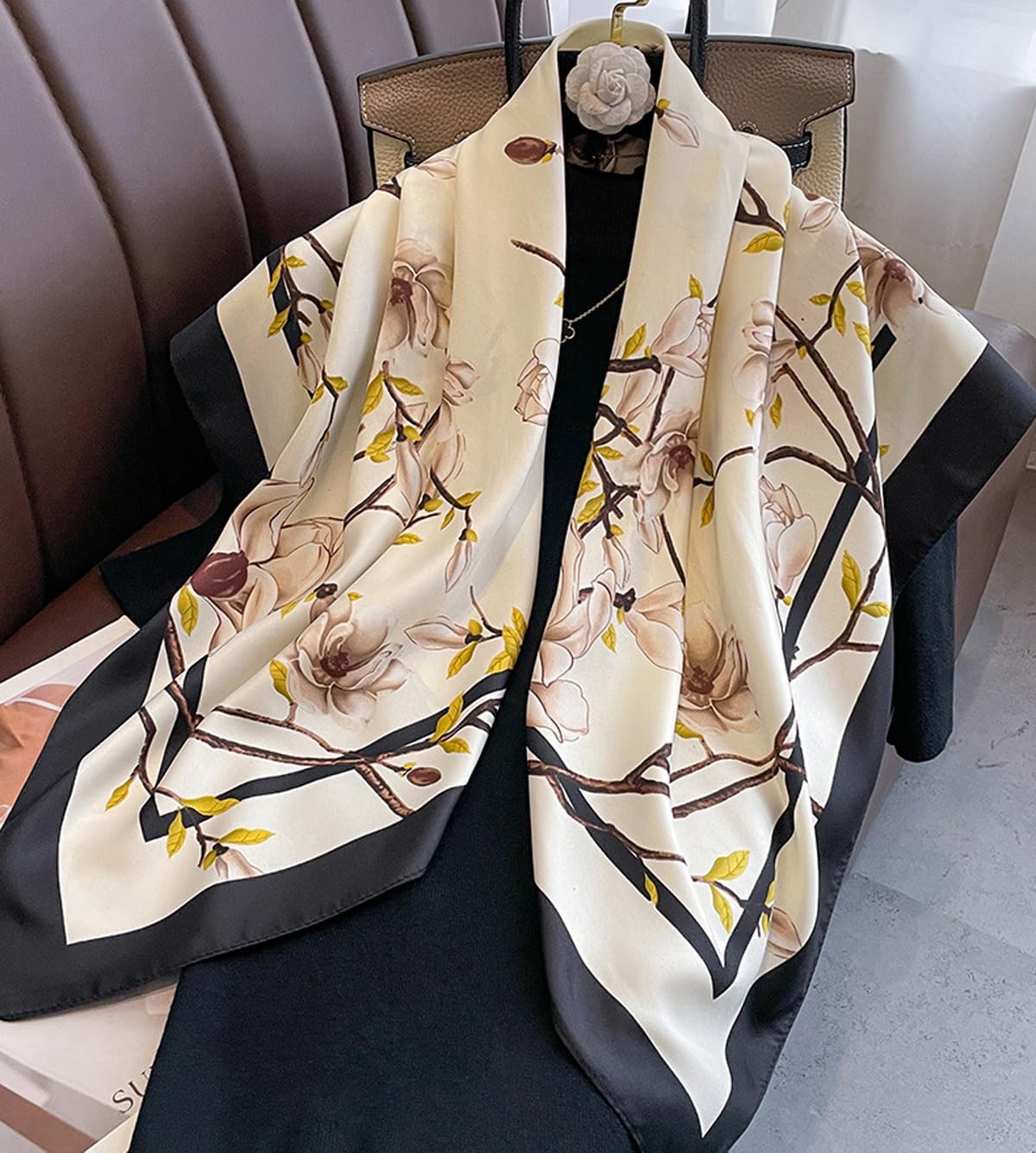 43" Large Square Scarf Fashion Scarves Hair Wrapping Scarfs Night Sleeping Headscarf for Women B07 - Image 7