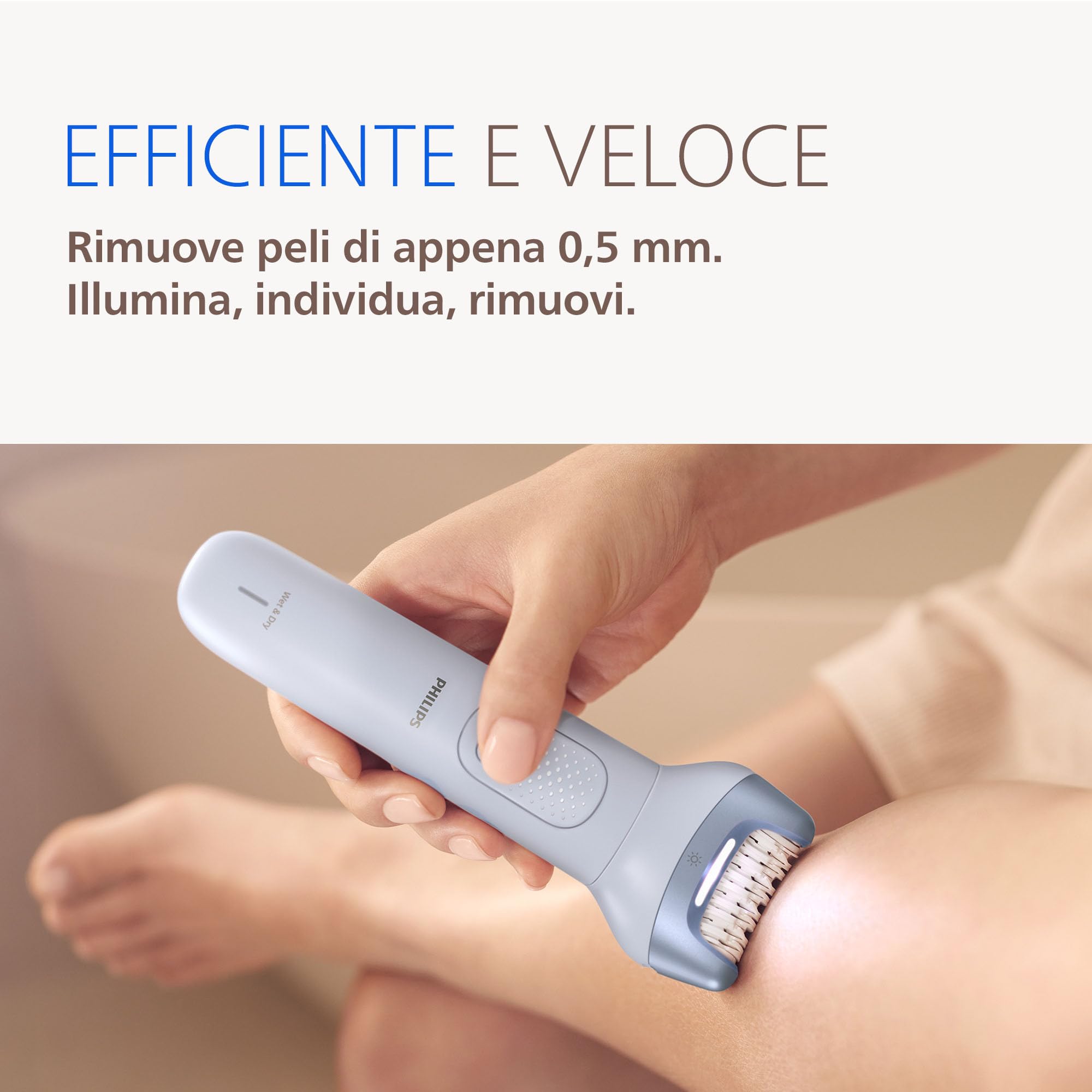 Philips Epilatore Serie 8000 - Epilatore elettrico Wet & Dry senza fili, per gambe e corpo, con ProGuide, 5 accessori, autonomia di 60 minuti, modello BRE709/00