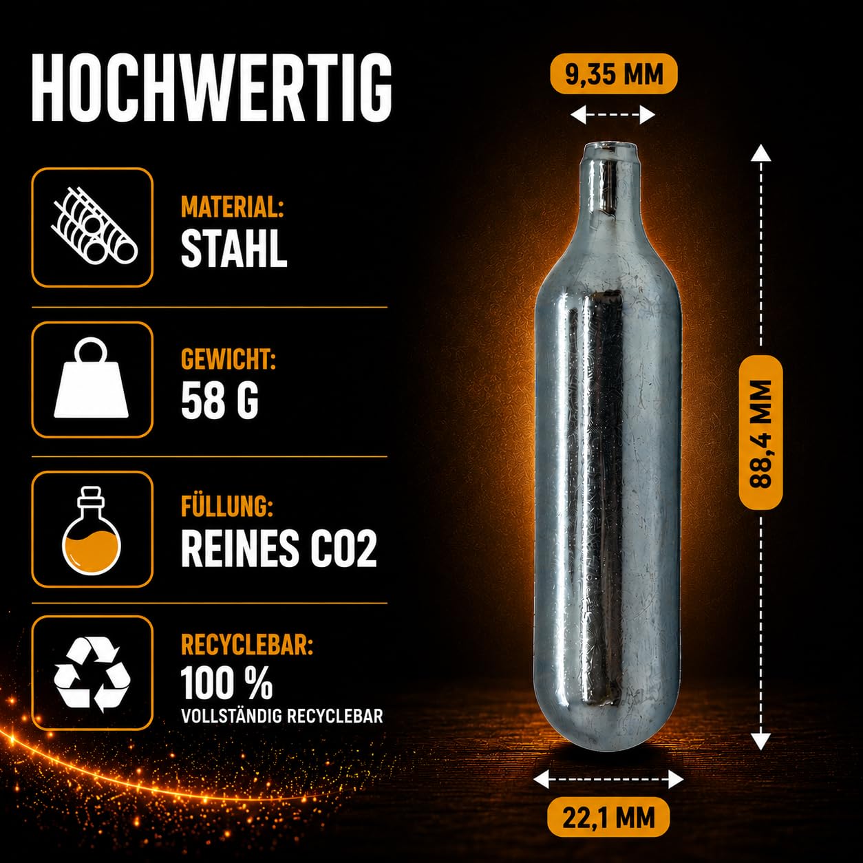 NEMT 50 Be 50 Stück CO2 Bierkapseln für alle Bierzapfanlagen mit 16 g CO2 ohne Gewinde kompatibel zu Biermaxx Zapfprofi etc.