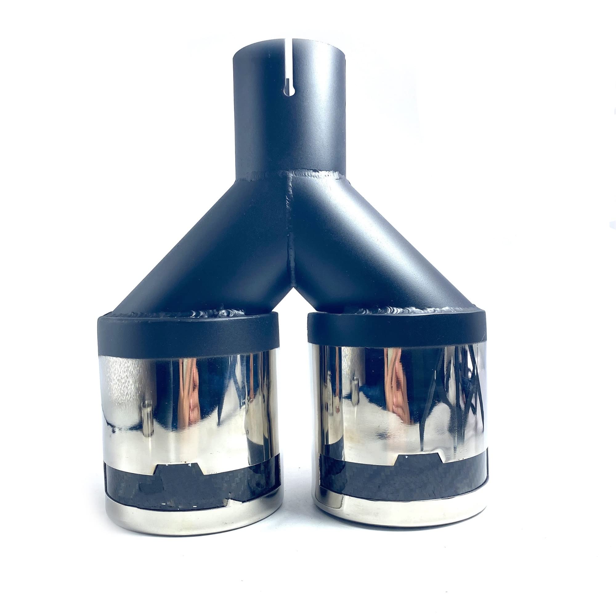 per BMW per Benz per Honda 1 Pz Punta di Scarico Universale in Acciaio Inox Punta del Tubo del Silenziatore di Scarico Doppio Tubo Scarico (Size : 57 in 89 out)