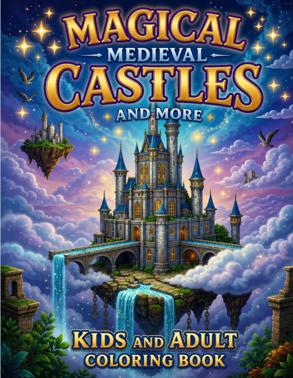 Magical Medieval Castles and More: A Fantasy Coloring Book for Kids and Adults Featuring Dragons, Knights, Castles, and Creatures.