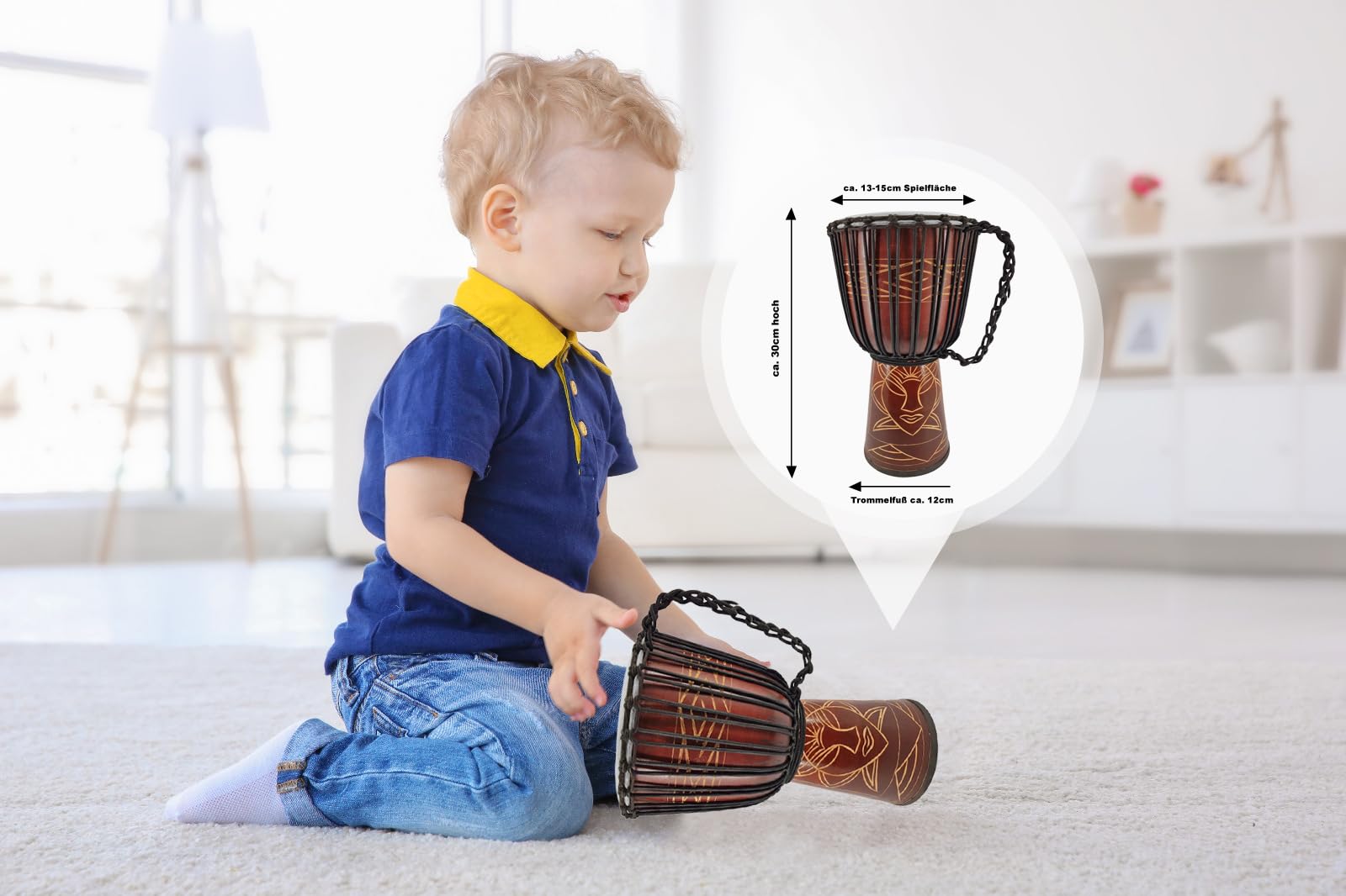 30cm professionale djembe drum bongo drum bush drum percussione Africa intaglio - (per i bambini di età scuola materna)