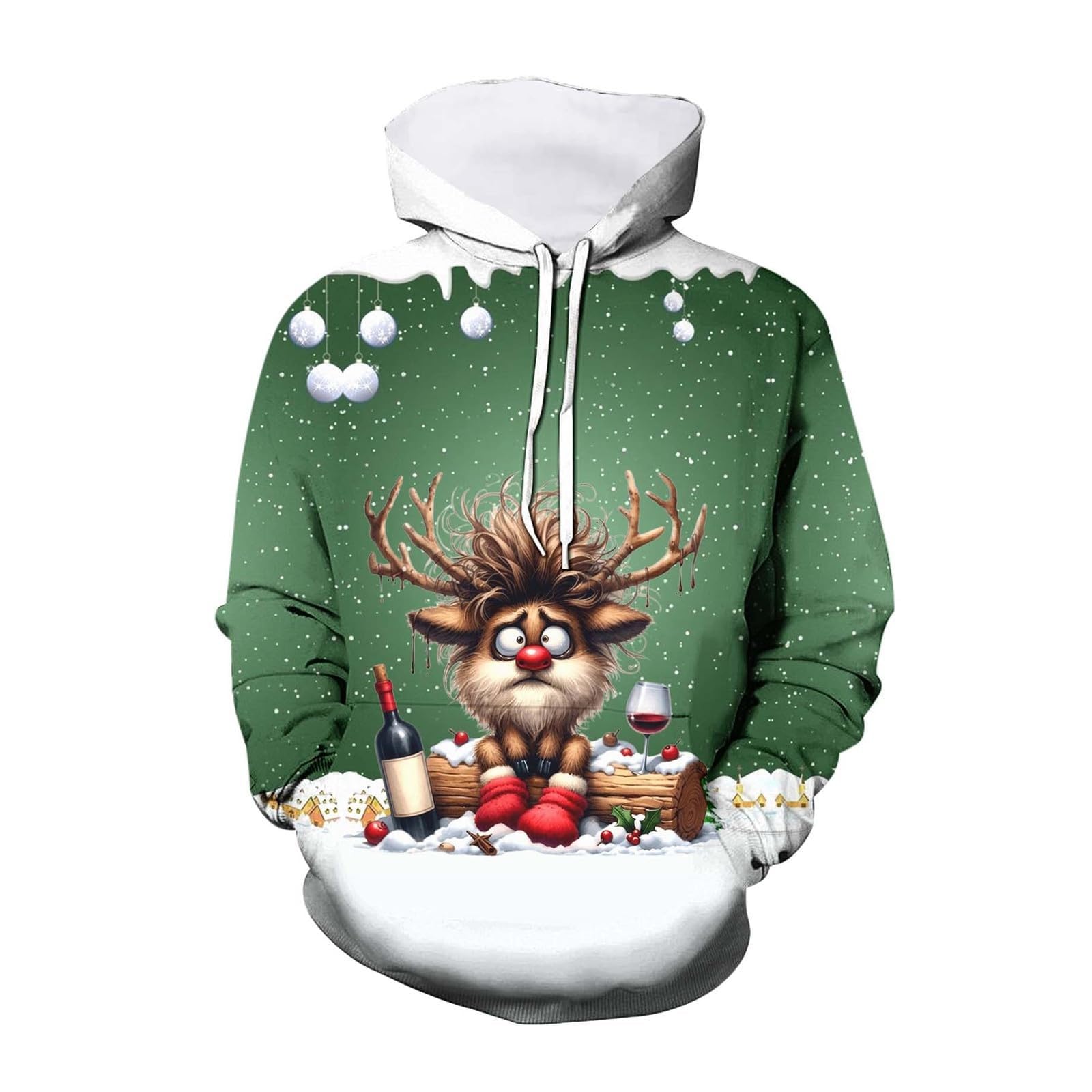 Magliette Natale Famiglia Felpe Natalizi Senza Cappuccio Divertente Renna Maglione Natalizio Invernale Eleganti Maglie Girocollo Simpatiche Oversize Brutti Pullover Natale Per Donna Uomo Bambina - Foto 6