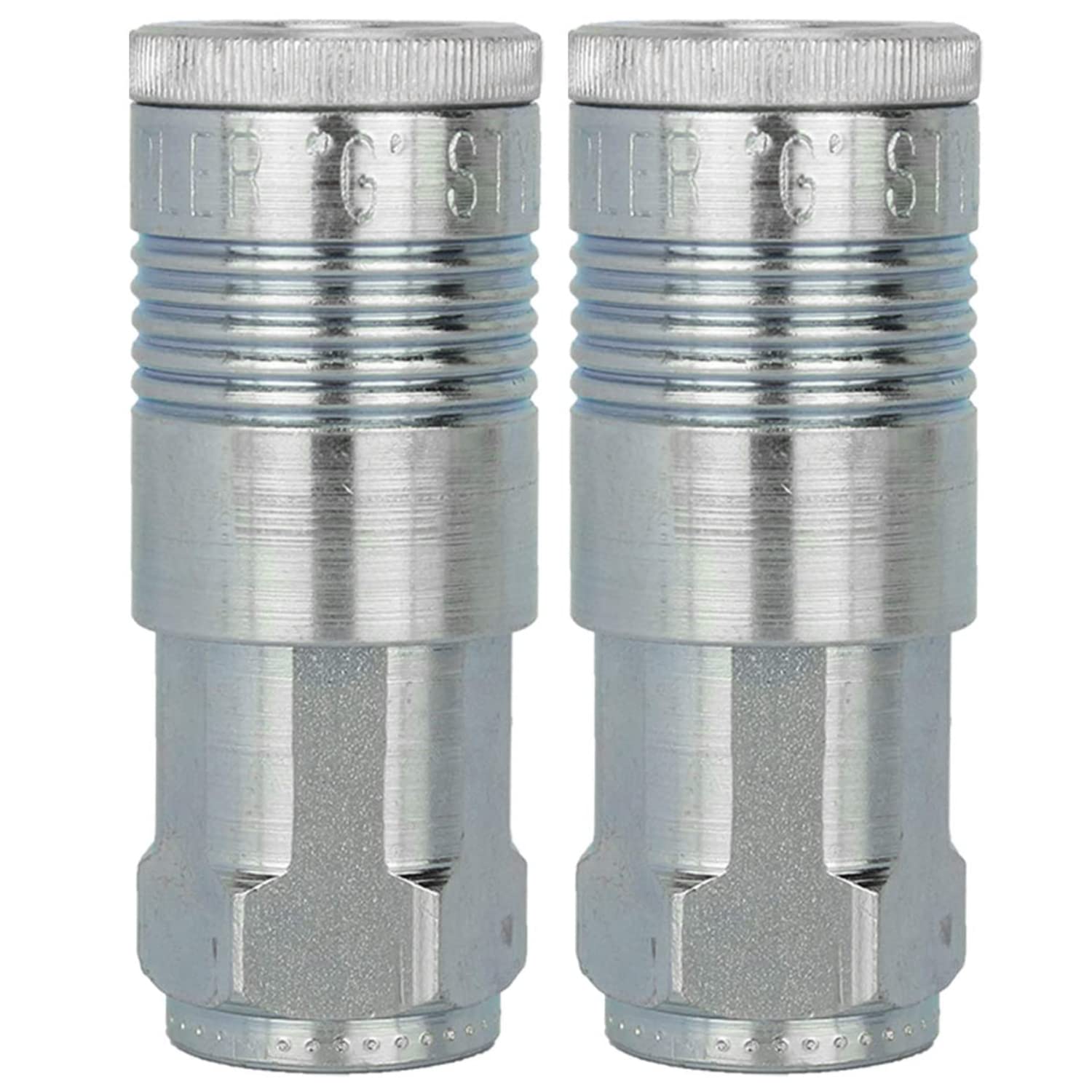 Milton Industrial Air Coupler, G-Style quick connect coupler, 1/2" FNPT, Steel Air tool fitting, Single Pack x 2 count, S-1815-2