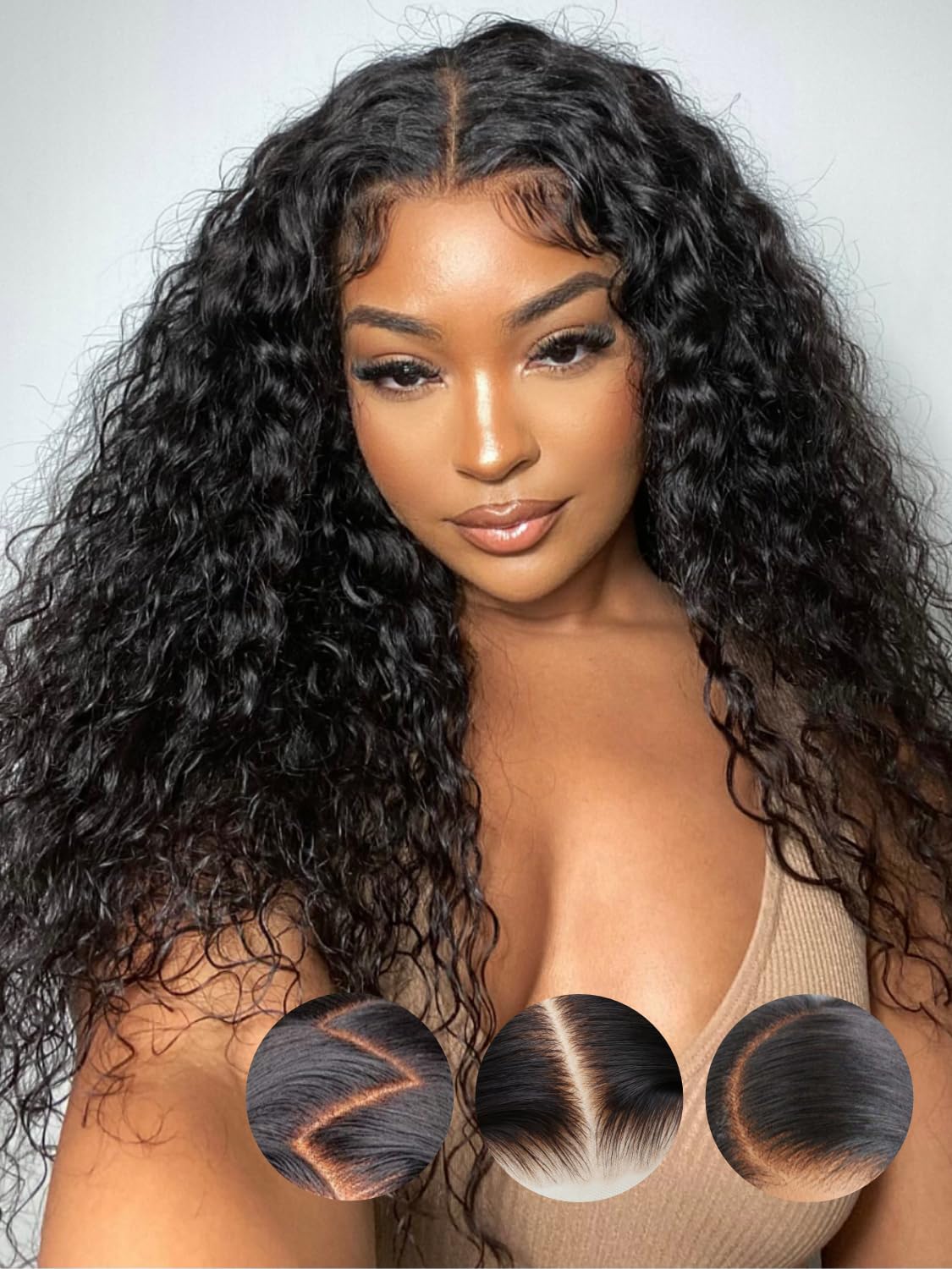 SQU&CIR Deep Curly Wave Human Hair 13x6 HD Lace Frontal Wigs 28inch Pre Everything Deep Wave Wig 200% Density Pre Plucked Hairline Pre Bleached 30S Ready to Wear and Go Glueless Wigs Beginner Friendly