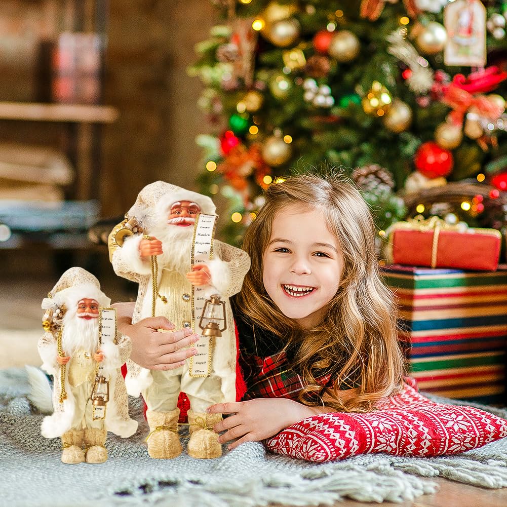 Katutude Statuina di Babbo Natale statuina di Babbo Natale in Piedi da 30 cm con Borsa Regalo Statua di Babbo Natale Decorazioni Tradizionali per la tavola di Natale Regalo di Natale per Bambini