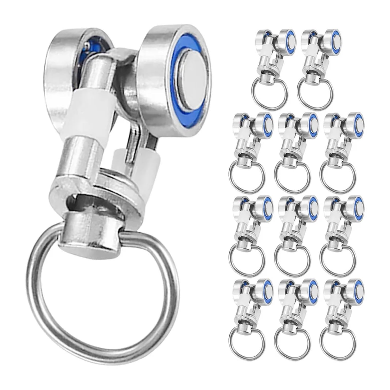 Xinglongs Curtain Track Rollers 30Pcs Metal Curtain Track Rollers Bearing Wheels Smooth Sliding Silent Curtain Pulleys Track Gliders Window Runners For Window Shower Curtain Tracks