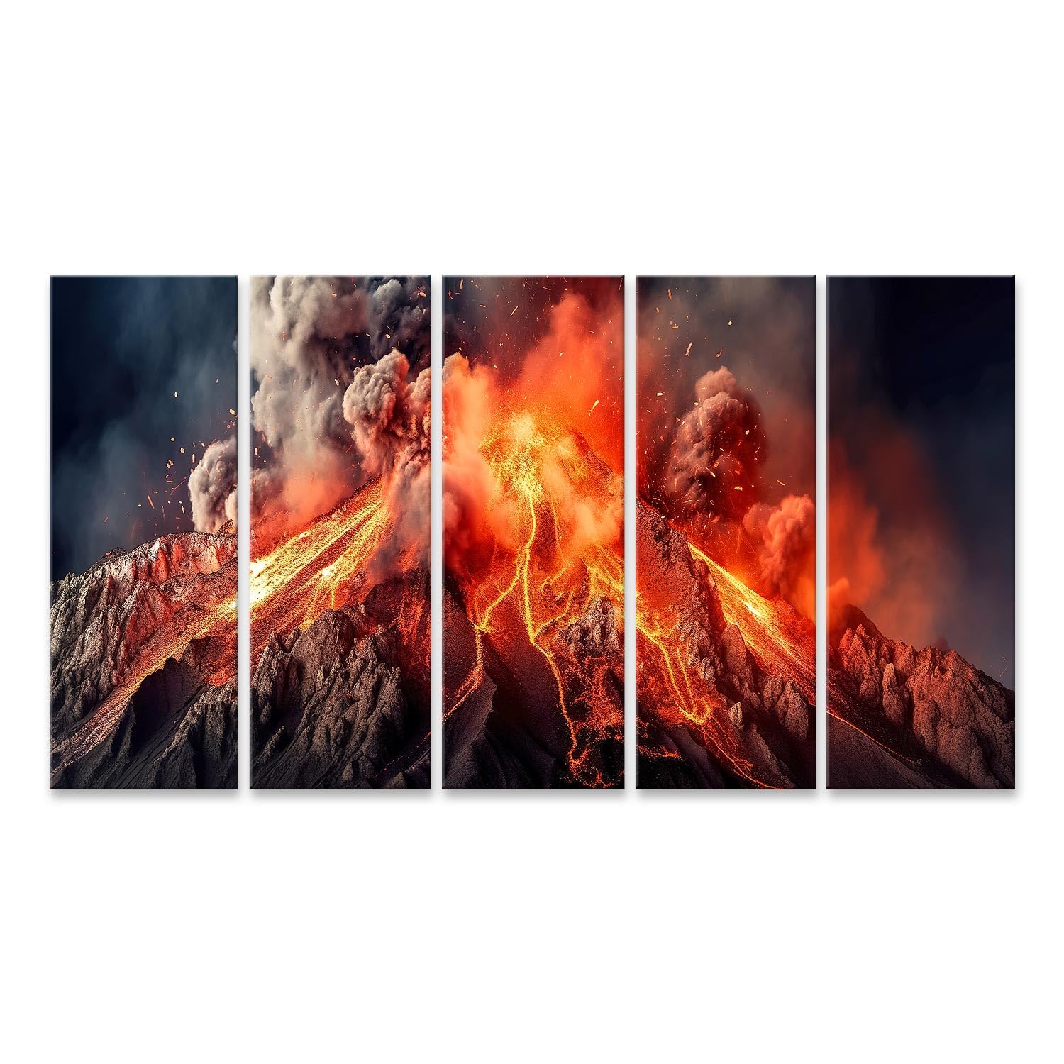 Lave chaude tableau sur toile volcanique pour réchauffer l'ambiance de votre grand salon