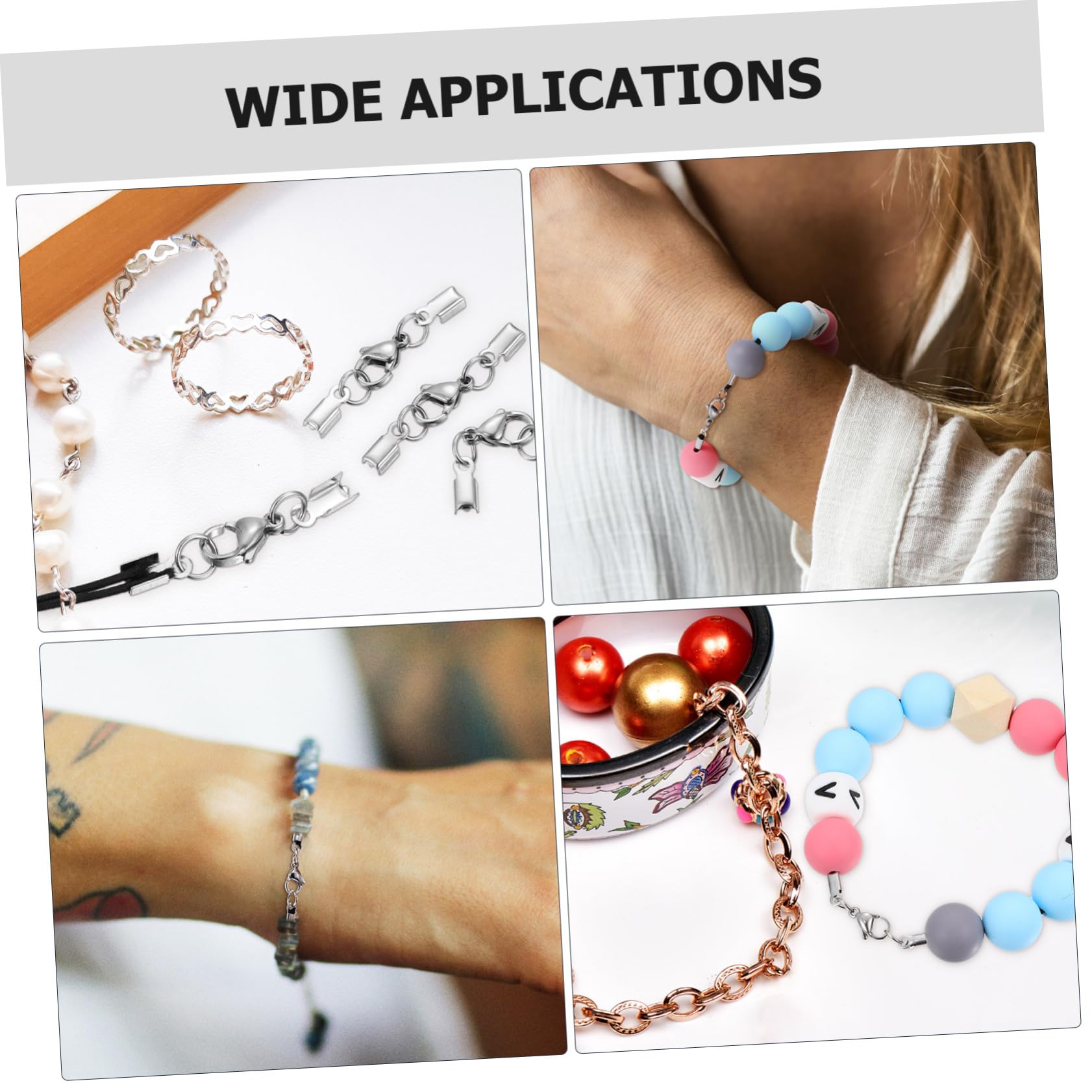 Cierres de Langosta Resistentes y Fáciles de Usar de Acero Inoxidable para Hacer Joyas 40 Ideales para Pulseras y Pendientes en Manualidades DIY