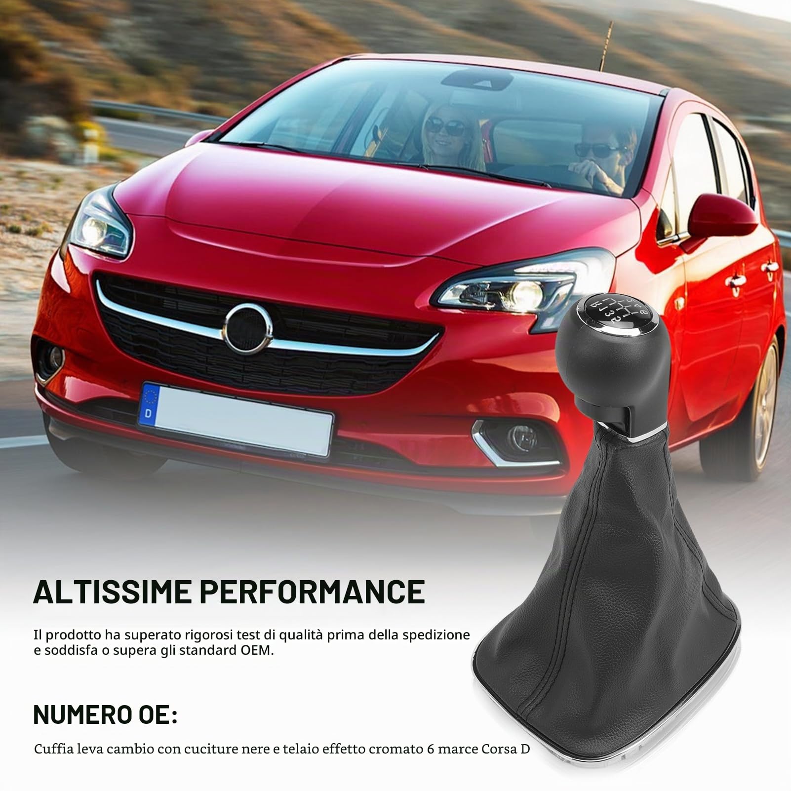 KASturbo Pomello del Cambio a 6 Velocità Compatibile con Opel Vauxhall Corsa D 2006-2014 Corsa E 2014-2019 009140093
