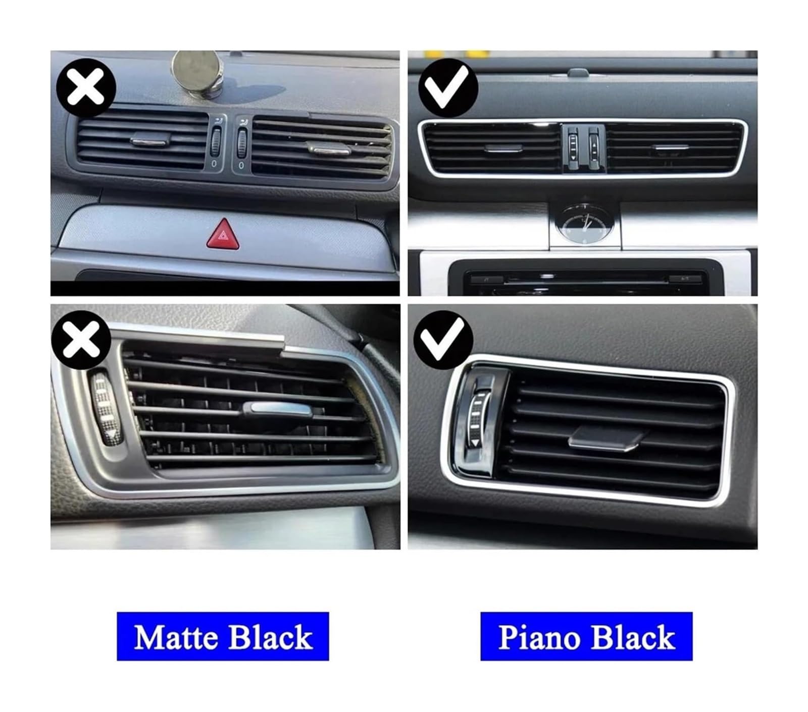 Auto Aria condizionata Ventilazione Per VW Per p&assat B6 B7 CC R36 2006-2014 Griglia Auto Nera Per Bocchetta Di Ventilazione Centrale Sinistra/destra Dell'aria Condizionata(Piano Central)