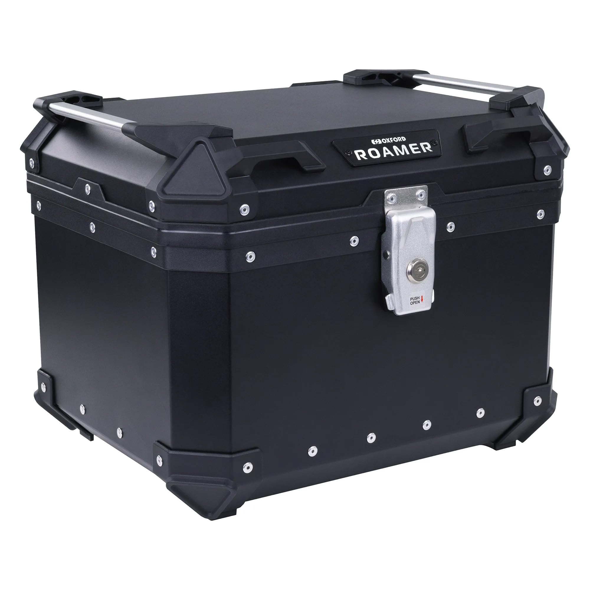 Oxford Roamer Motorcycle Top Box Hard Motorbike Luggage Black 45L