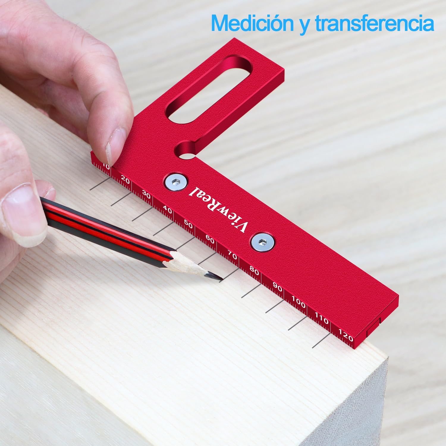Escuadra Carpintero 3D 22.5-90 Grados Multiángulo Aleación de Aluminio Escuadra Rapida Herramientas de Medición, Falsa Escuadra Multifunctional Carpintería Regla de Medición para Carpintero