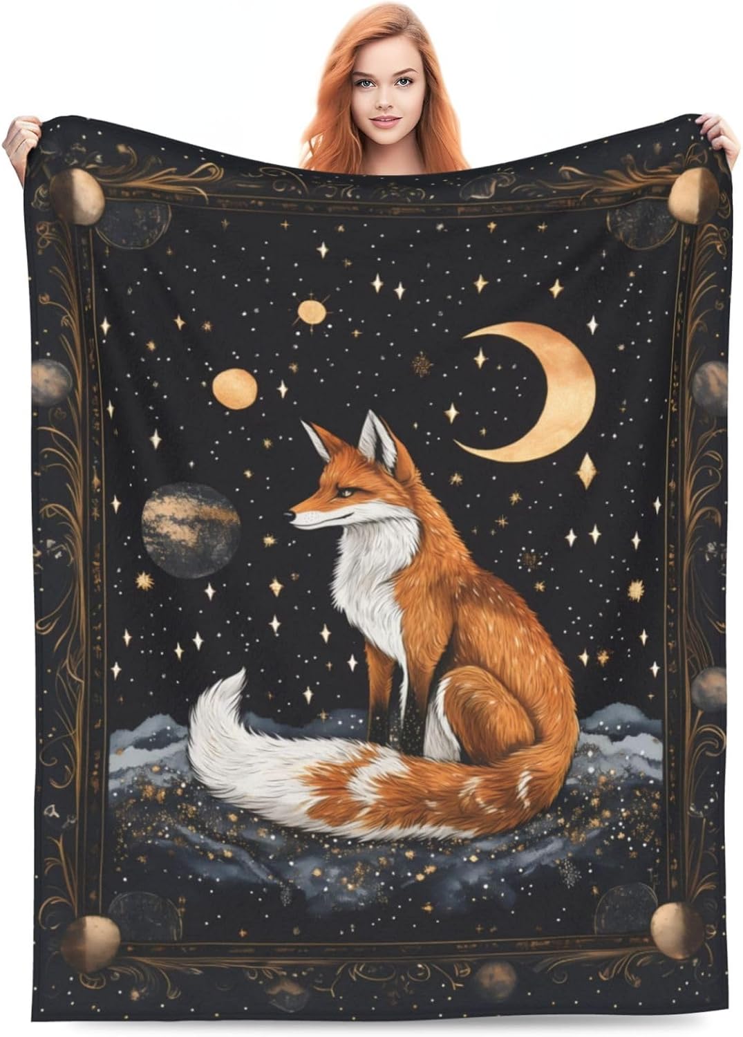 Fox Blanket for Women Girls Kids, Flannel Aesthetic Fox Throw Blankets Decor for Bed Living Room Sofa Couch Traveling Camping, Soft Warm Lightweight Plush Fox Gifts Stuff 50x60in