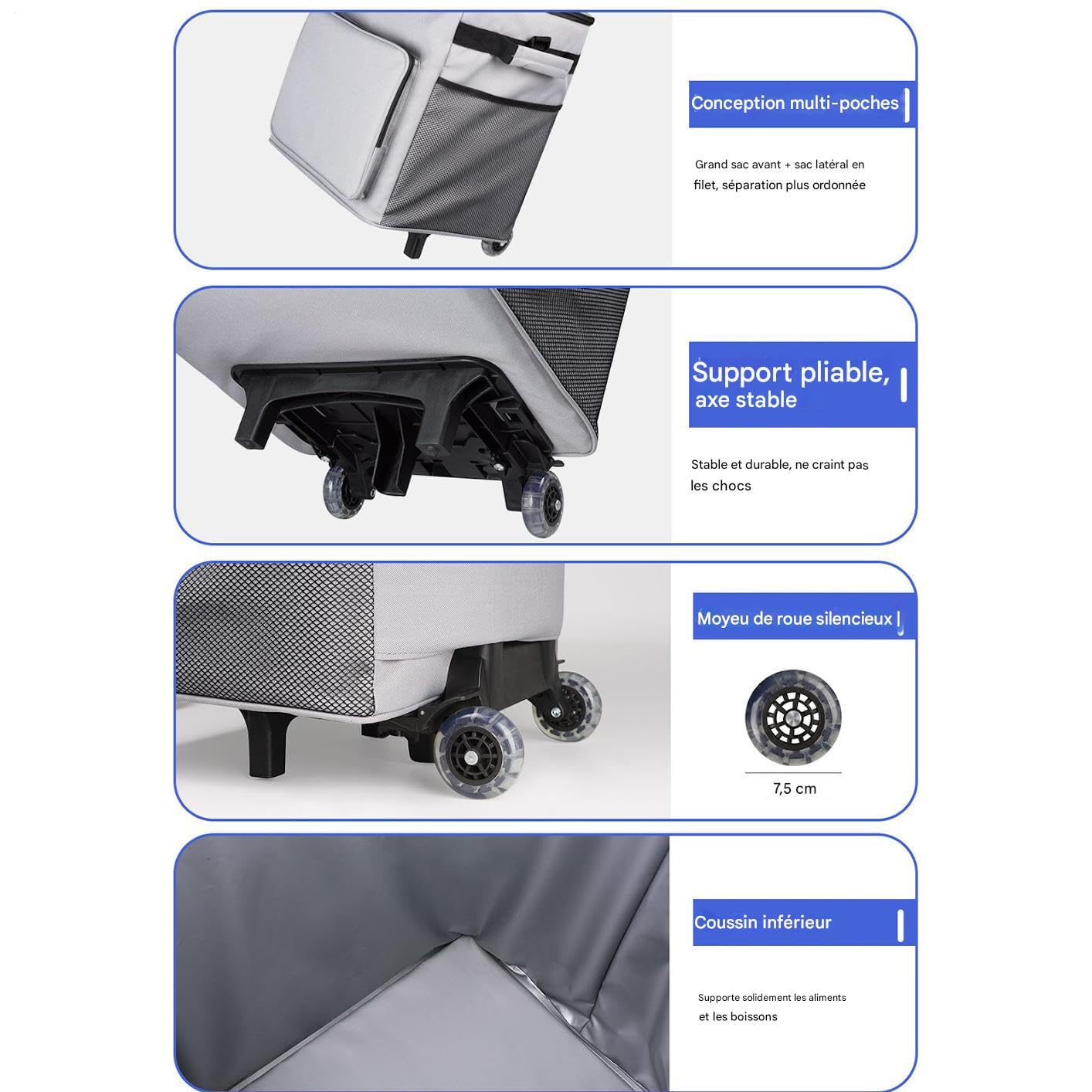 Cooler isolante su ruote | Carrello rotabile per refrigeratore - Carrello da viaggio 35 litri impermeabile per picnic campeggio shopping all'aperto