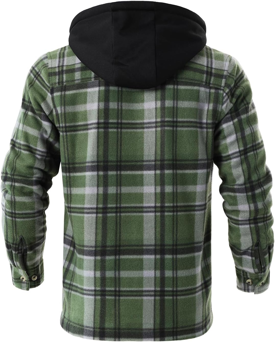 Heavy Thick Flannel Plaid Jacket Sherpa Fleece Lined Hoodies for Men Zip Up Winter Warm Coat Buffalo Zipper Sweatshirt - Image 3