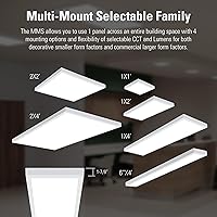 Vista 3 de Metalux MMS - Lámpara de techo LED de montaje múltiple 1x1 con 5 CCT y 3 lúmenes seleccionados, atenuación de 0-10V, montaje en superficie