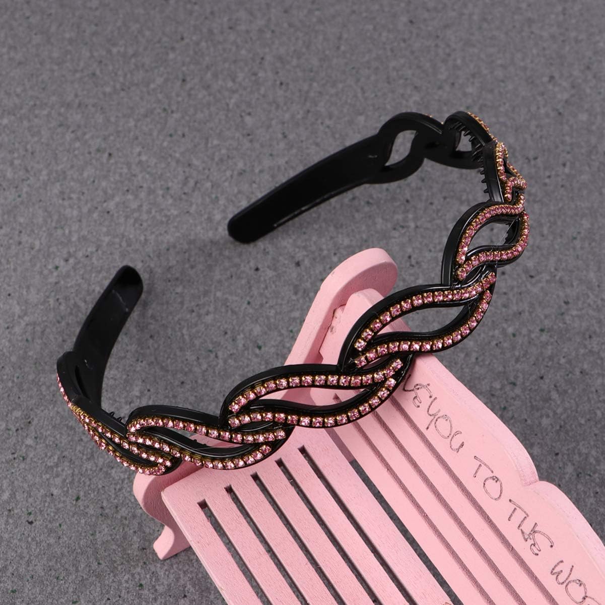FRCOLOR 3pcs Rhinestone Headbands Teeth Comb Hair Hoops Plastic Hair Band Bling Hairbands Non-slip Headbands for Women Girls - Image 3