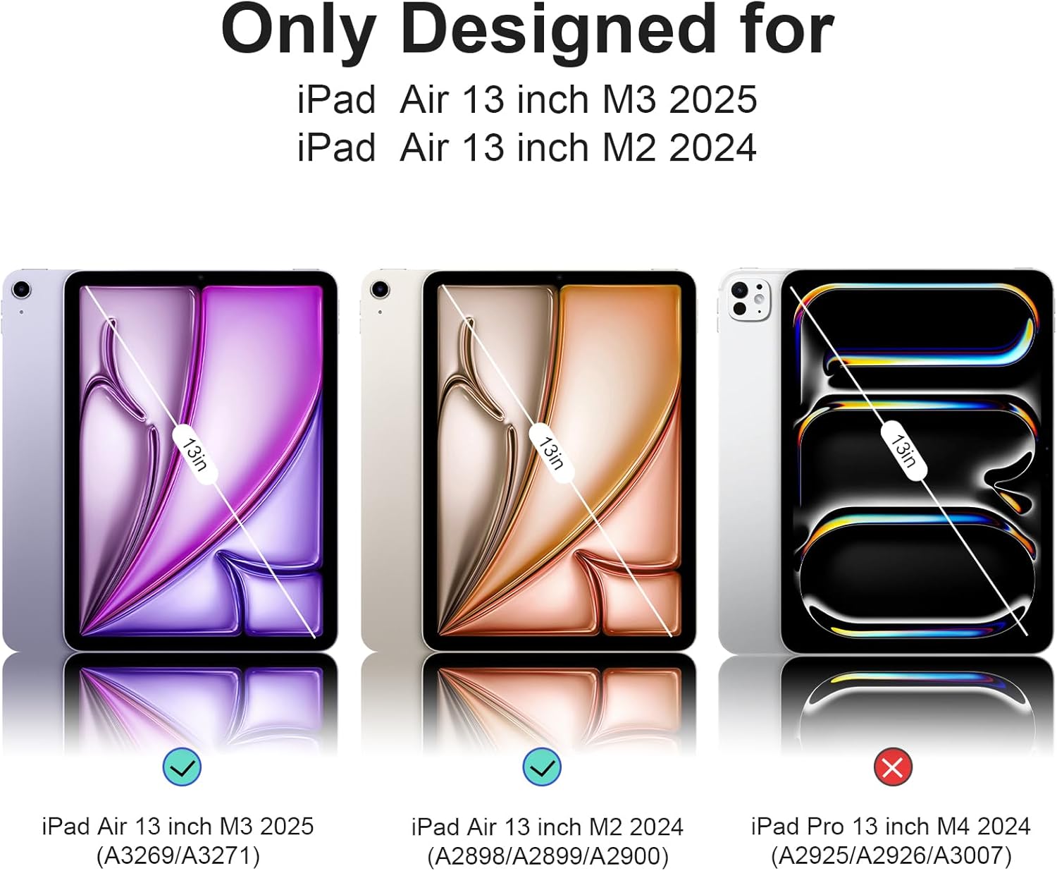 for iPad Air 13 inch M3/M2 Case (2025/2024,Model NO.A2898/A2899/A2900), Auto Sleep/Wake and Magnetic Closure, Slim Trifold Stand Case, PU Leather Cover, Support Apple Pencil Pro, Oat Coffee - Image 2