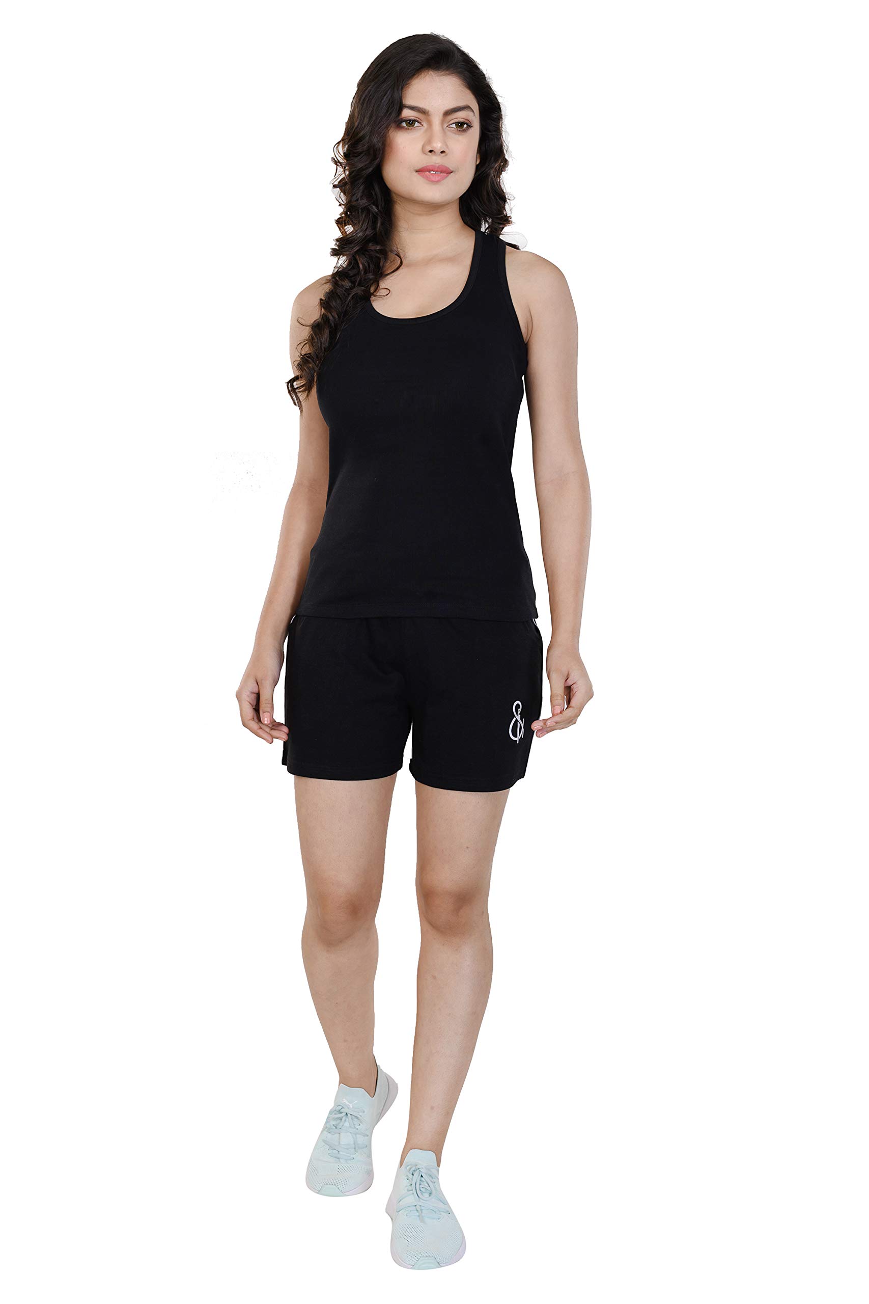 styleaone Women's Cotton Solid Top and Shorts Set Pack of 1-picture-13