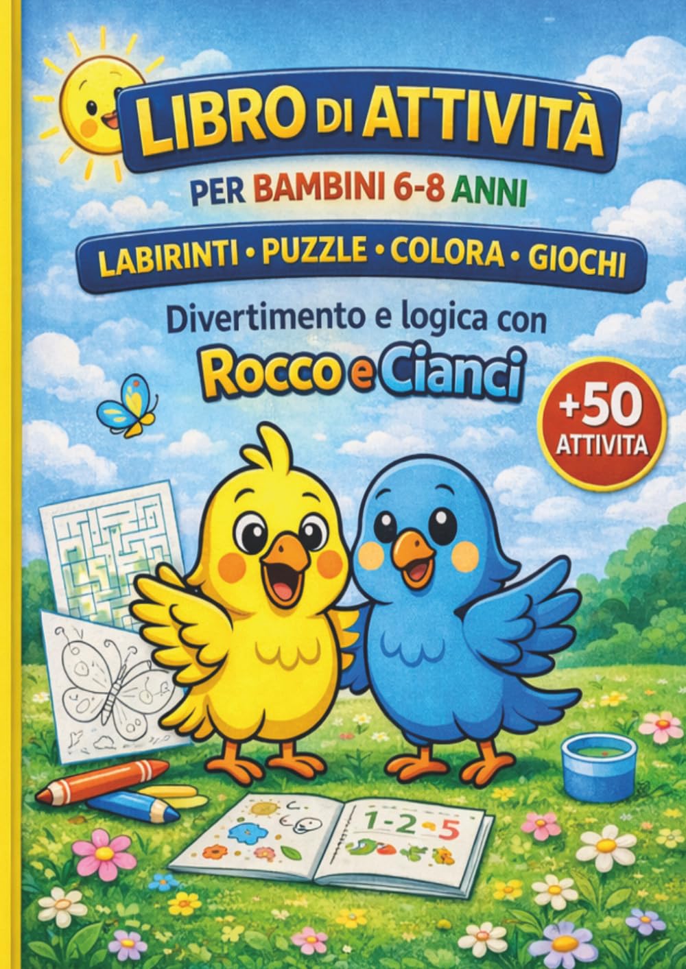 Libro di attività per bambini da 6-8 anni: Labirinti-Puzzle-Colora-Giochi