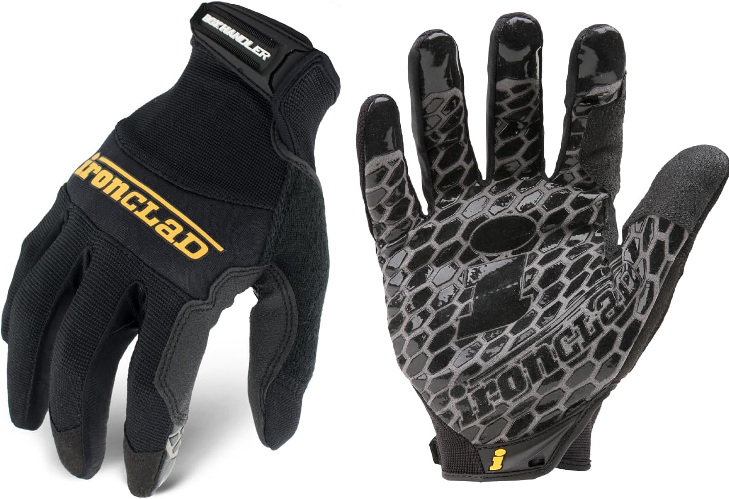 Ironclad Box Handler Work Gloves BHG, Extreme Grip, Performance Fit, Durable, Machine Washable, (1 Pair), Black