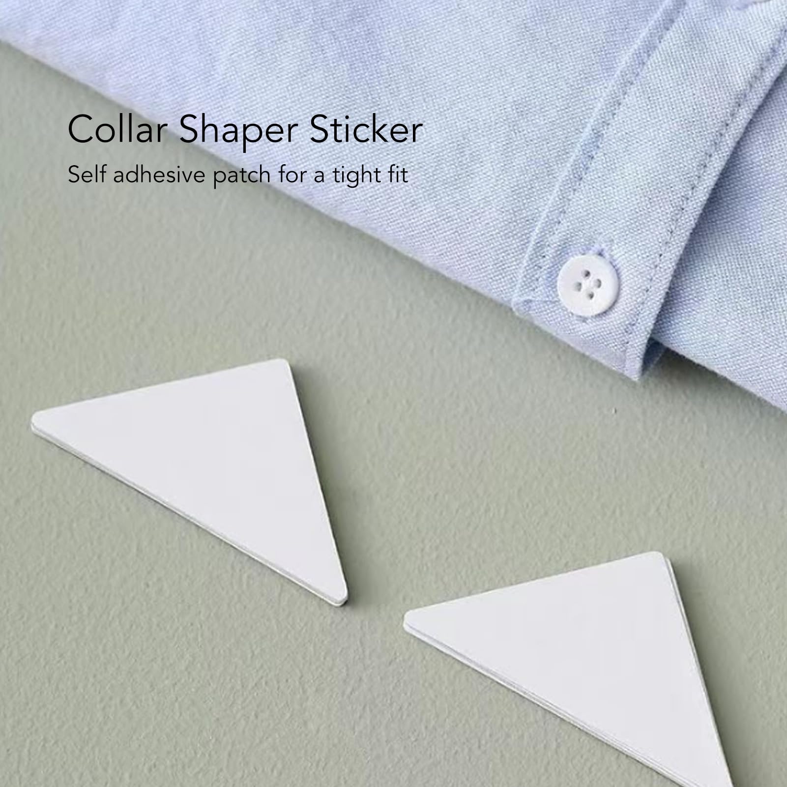 100PCS Collar Support Sticker, No Curls Collar Stays Shaper, Self Adhesive Shirt Collar Stickers for Men with a Turn Down Collar