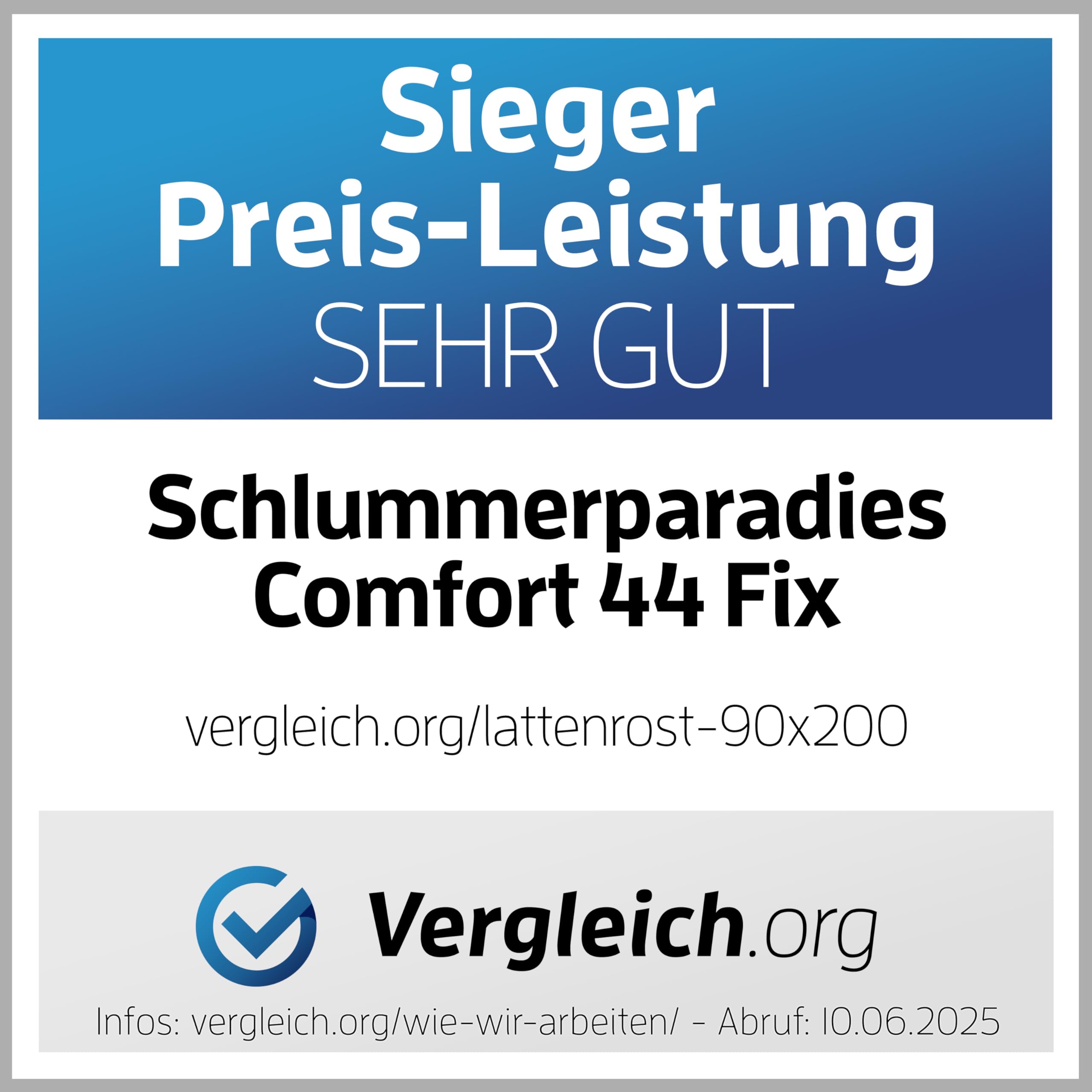 stabiler Lattenrost 100% BUCHE Lattenrahmen - nicht verstellbar, starr - SCHULTERFRÄSUNG, 7 Zonen, 44 Federleisten, Härte-Regulierung, Mittelgurt - FIX COMFORT 44® - fertig montiert (90x200cm)