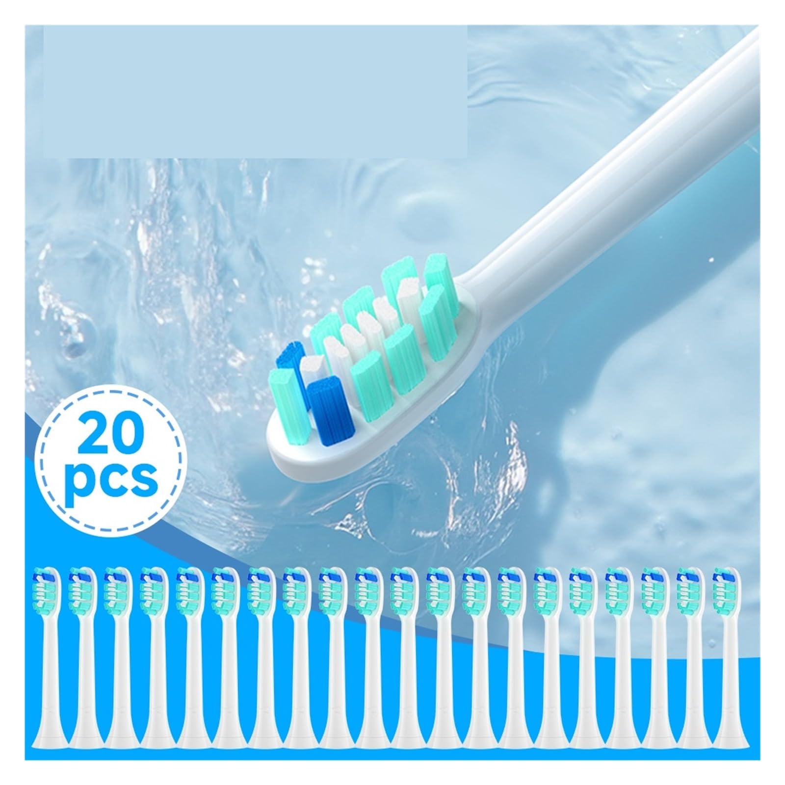 Ersatzbürstenköpfe für Erwachsene, kompatibel mit Philips, 4/8/12/20PCS | Zahnbürstenköpfe aus Kunststoff für täglichen Wechsel und Mundpflege für Erwachsene(20HB30B)