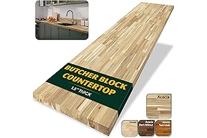 Premium Acacia Butcher Block Countertop, Perfect for Kitchens, Islands, and Workbenches