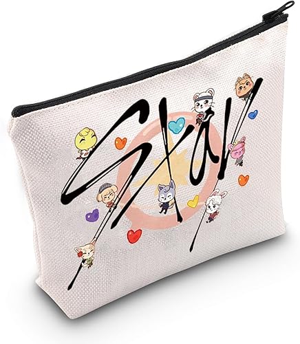 Miniatura 8 de MEIKIUP Bolsa de maquillaje Stay Fandom SKZ K-POP Boy Group Gift SKZ Fans Bolsa de maquillaje Regalo SKZ Personaje Cosméticos Bolsa K-POP Fans