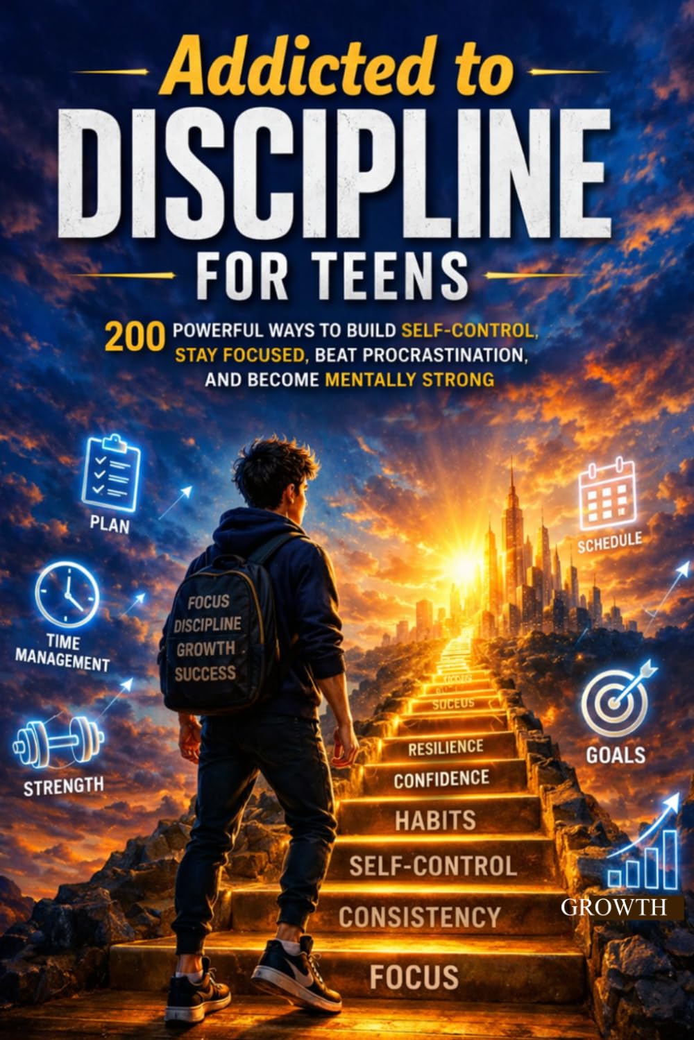 Addicted To Discipline for Teens: 200 Powerful Ways to Build Self-Control, Stay Focused, Beat Procrastination, and Become Mentally Strong