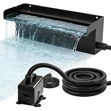 16 Inch Pond Spillway Waterfall Kit with 930GPH Pump, for Up to 6000 Gallon Ponds, Garden Patio Outdoor Water Feature,waterfall for pond