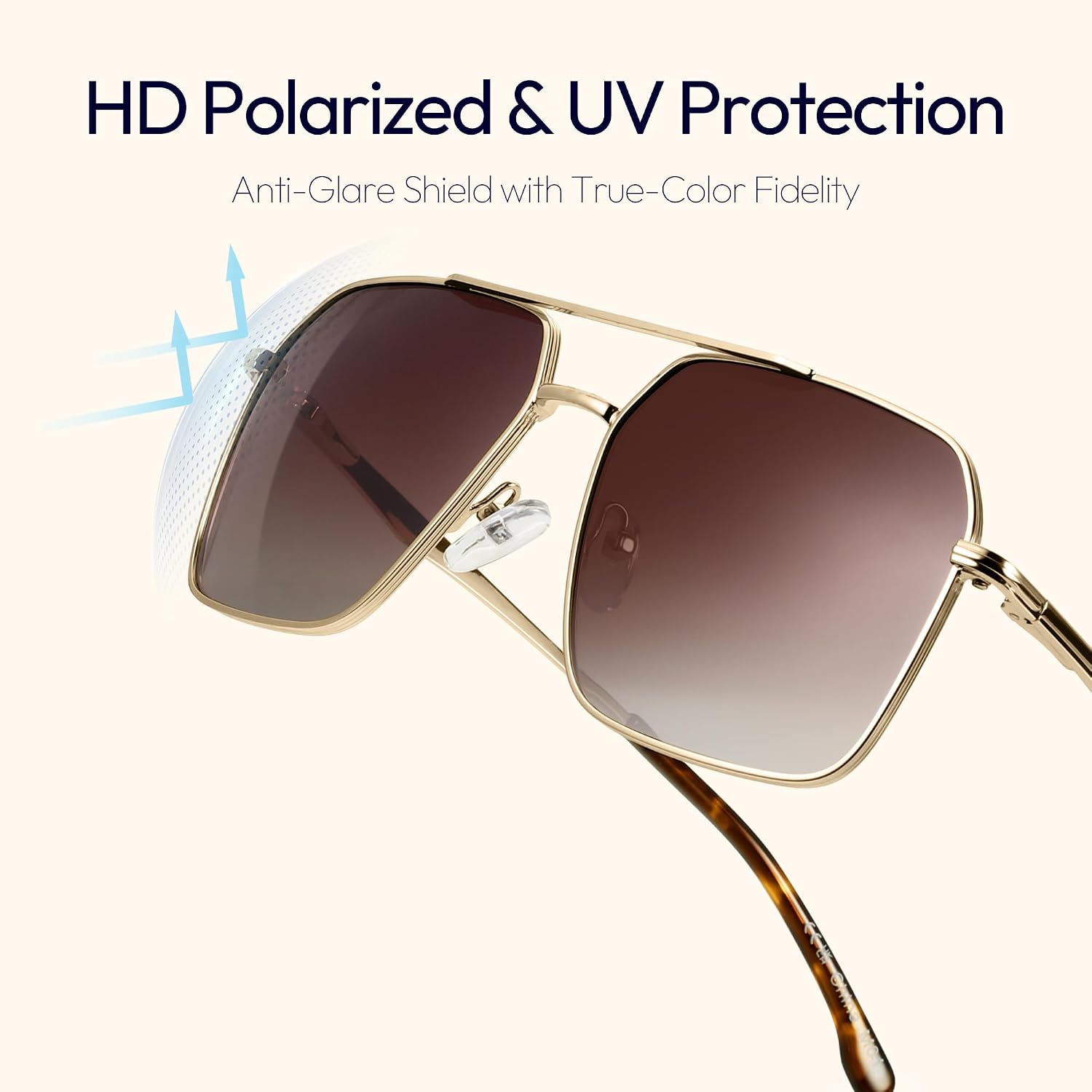 ZENOTTIC Polarized Aviator Sunglasses for Men: UV400 Protection Trendy Anti-Glare Shades - Driving Fishing Golf Fashion