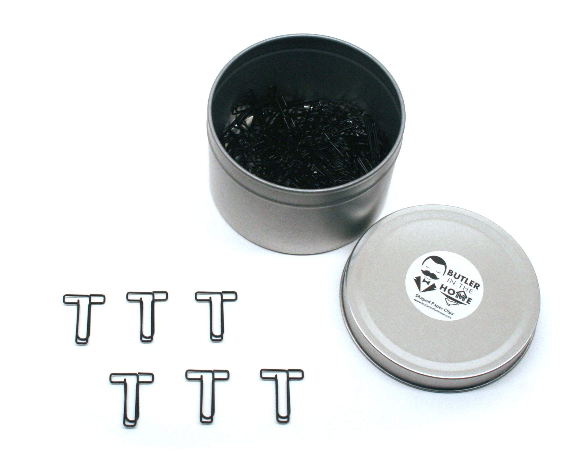 Butler in the Home Pick Your Favorite A-Z Alphabet Letter or 0-9 Number - 100 Count Black Colored Paper Clips for Initials or Birthdate - Comes in