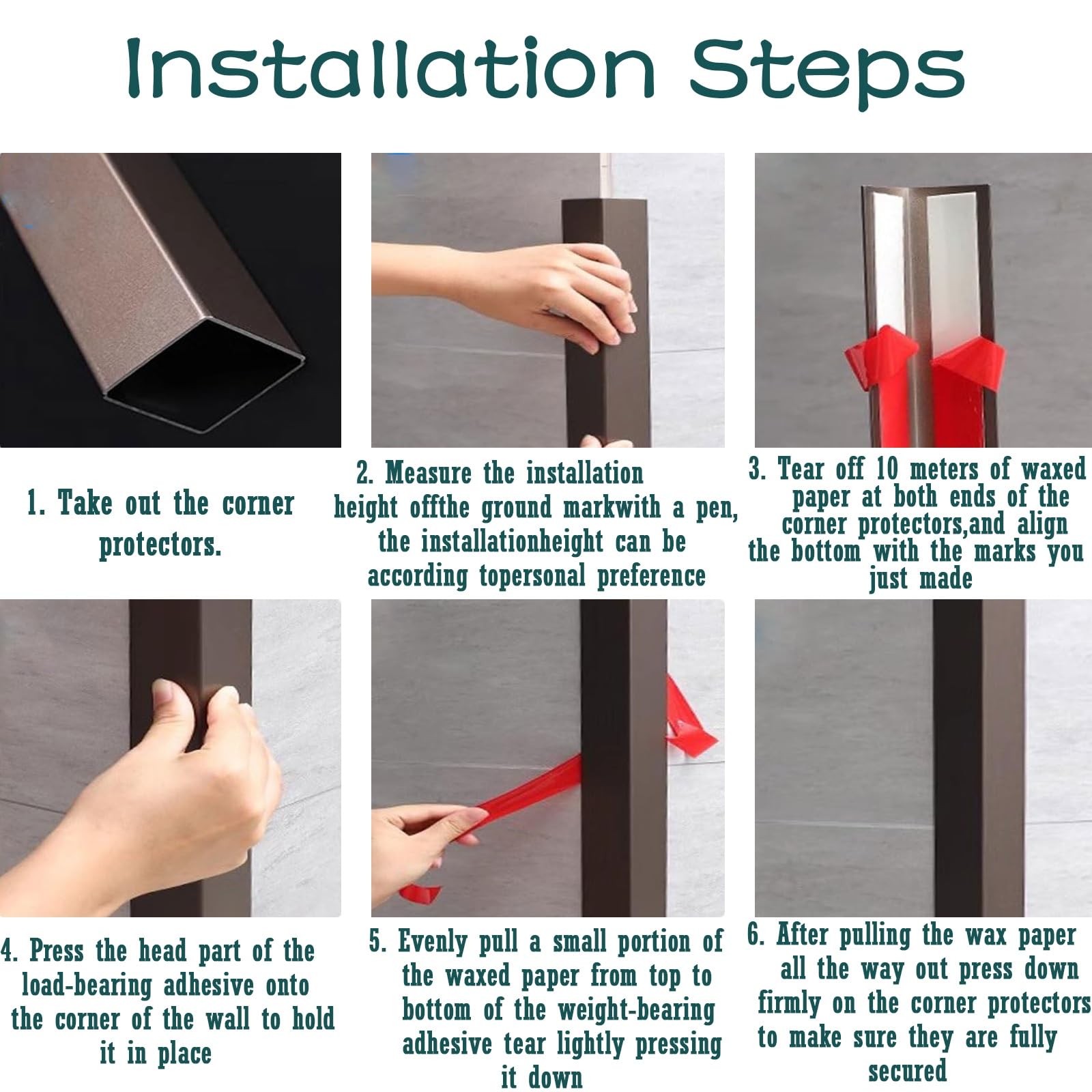 Perfil para Esquinas de Paredes Protector de Borde Industrial de 70, 80, 90, 100, 120 y 150 cm, fácil instalación, para Esquinas de Cocina, Ideal para almacenes, áreas(A,L x W 80 x 3.6cm/2.6' x 1.4")