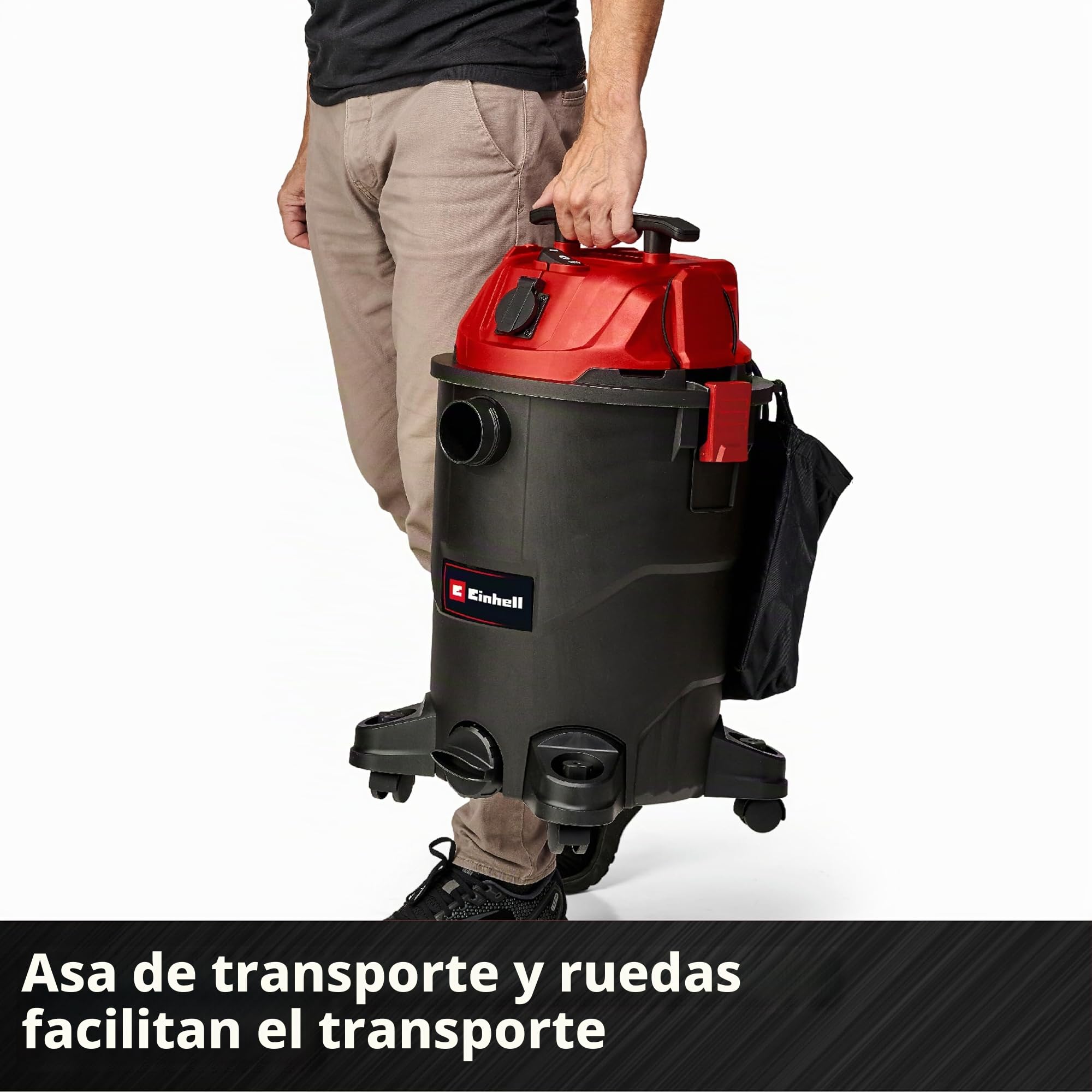 Einhell Aspirador en seco y húmedo TC-VC 1930 A | 1500 W | 190 mbar | depósito plástico 30 l | toma automática | Incluye boquillas, filtro y bolsa para la recogida de suciedad