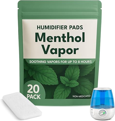 Paquete de 20 almohadillas humidificadoras de eucalipto mentol - Recambios de almohadilla de vapor calmante para aliviar la congestión en todos los