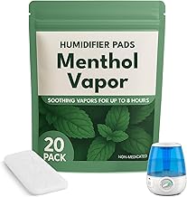 20 Pack Menthol Eucalyptus Humidifier Pads - Soothing Vapor Pad Refills for Congestion Relief on all Vks, Crane, More - Vapopads Replacement, Natural Waterless Vaporizers Pads, Cold/Flu Symptom Relief