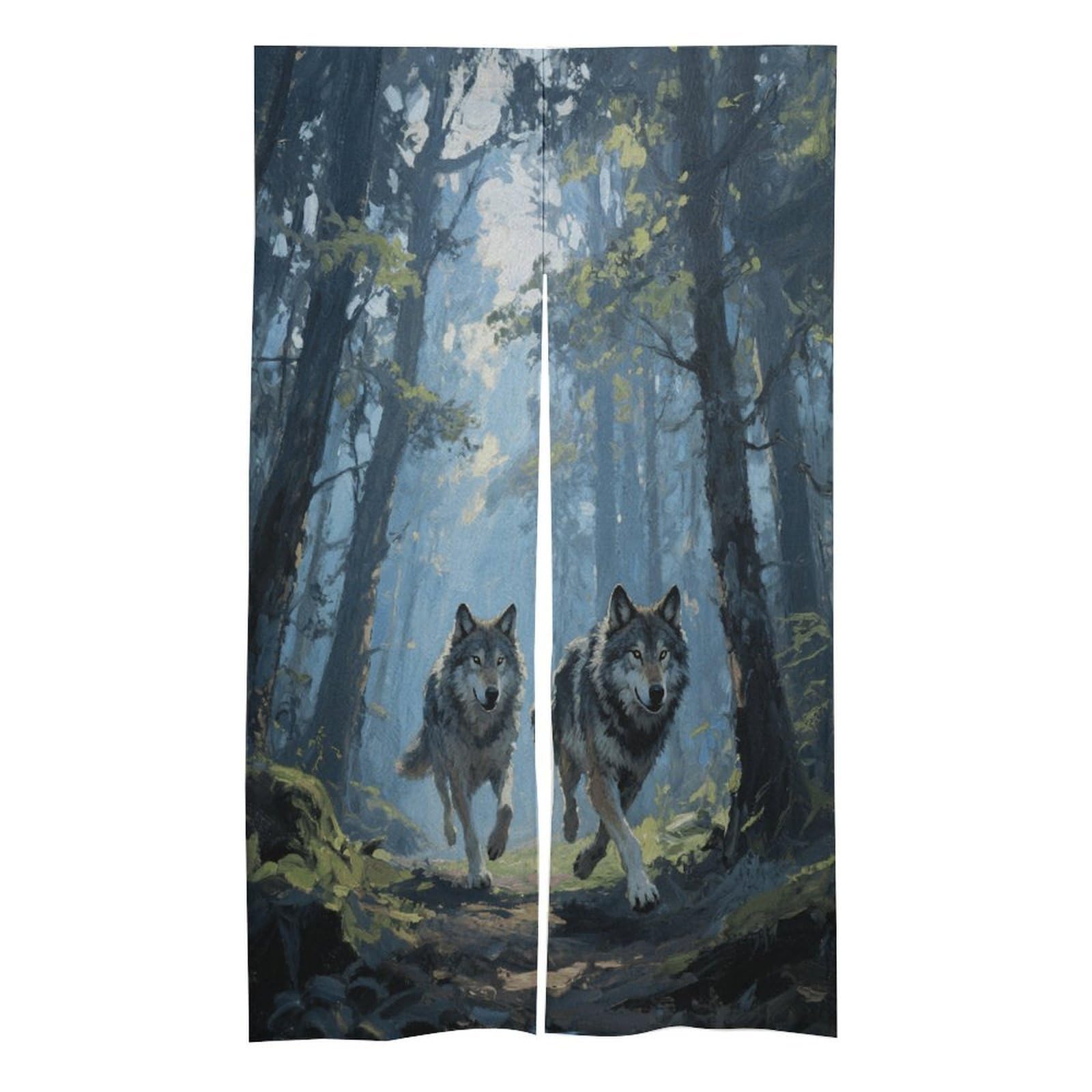 VstaDank Wolf Forest Noren Doorway Curtain Printed Window Treatment Door Tapestry Chinese Traditional Doorway Curtain Long Type Door Tapestry for Home Decoration
