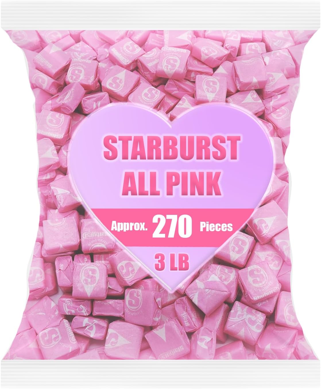 All Pink Starburst Candy Starburst 3 lb bag Pink