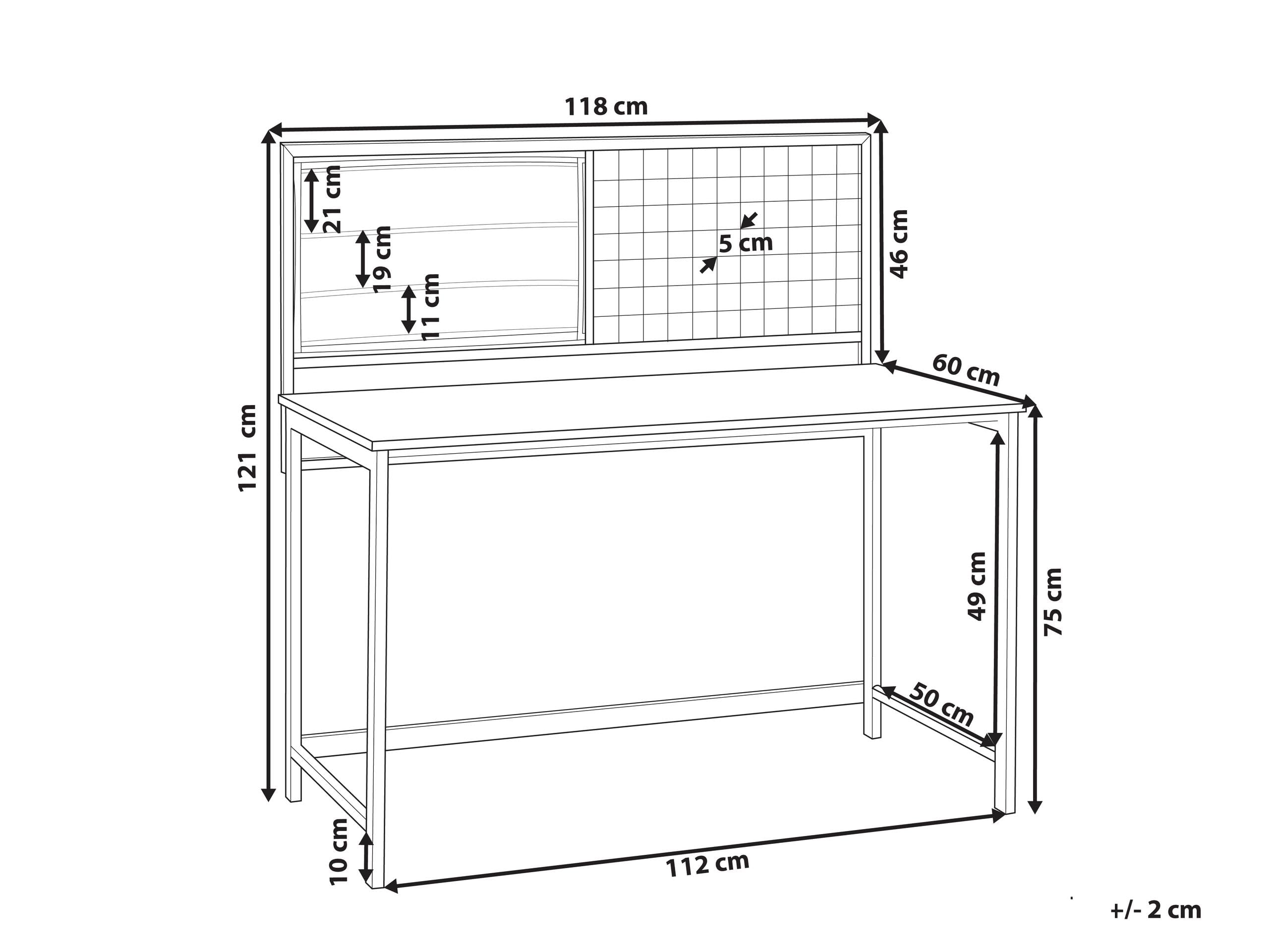 Beliani Scrivania compatta industriale smart working Effetto Legno Scuro con organizer