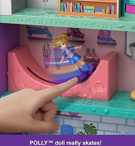 Miniatura 5 de Polly Pocket Muñecas y juegos Mega Mall con 3 micromuñecas coche de juguete y accesorios 6 pisos y ascensor Exclusivo de Tienda